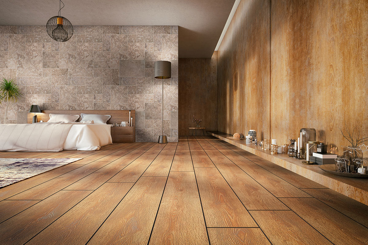 MSI Tuscany Walnut Honed Unfilled Chiseled Brushed Travertine tile (TTWAL-PAT-HUCB) – MSI room scene