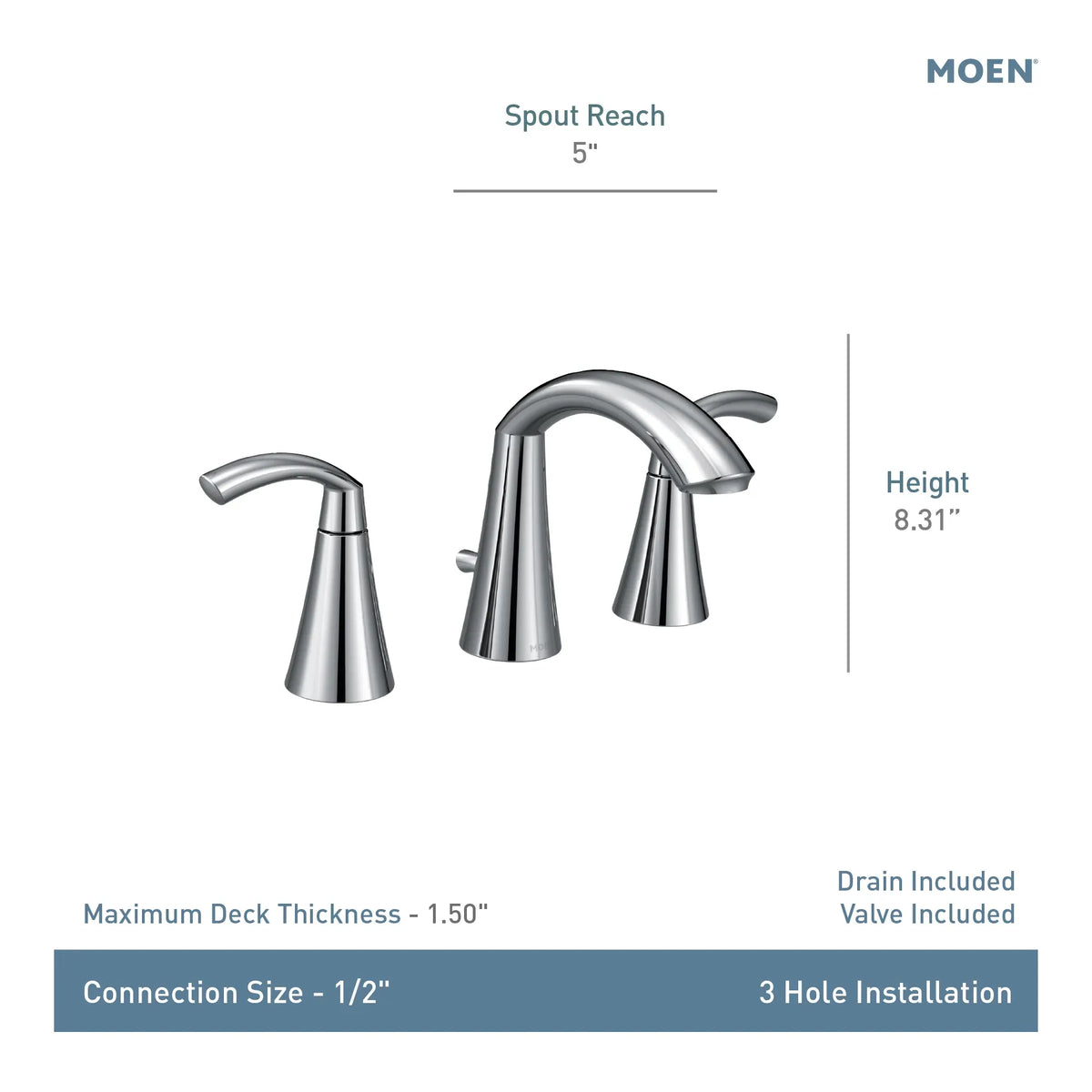 Moen Glyde Two-Handle High-Arc Bathroom Faucet TV6173 in Brushed Nickel (TV6173BN) - view 3