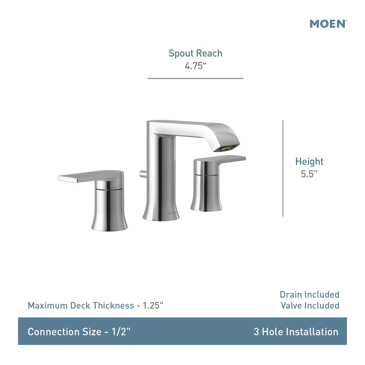 Moen Genta LX Two-Handle Low-Arc Bathroom Faucet TV6708 in Brushed Nickel (TV6708BN) - view 3