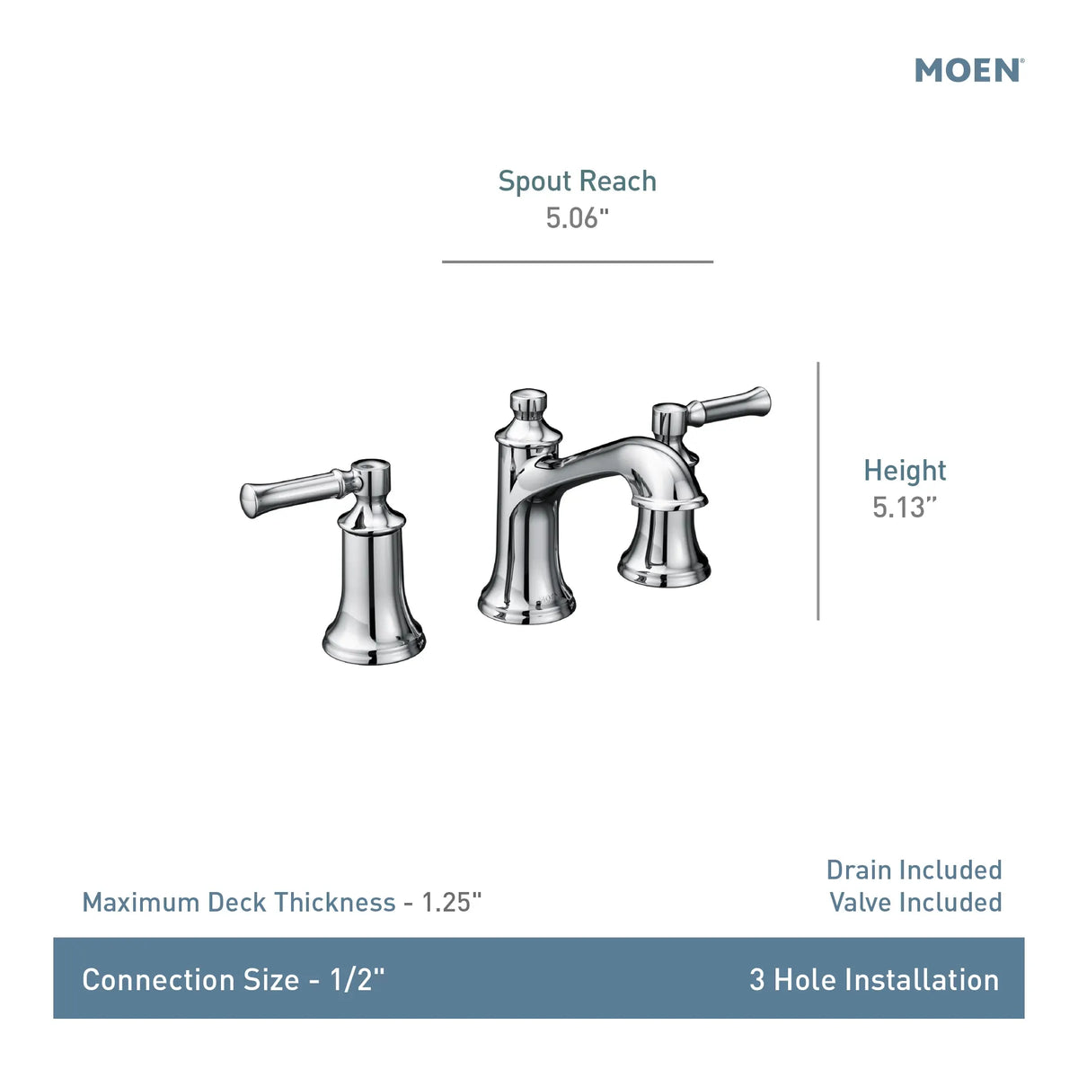 Moen Dartmoor Two-Handle High-Arc Bathroom Faucet TV6805 in Brushed Nickel (TV6805BN) - view 3