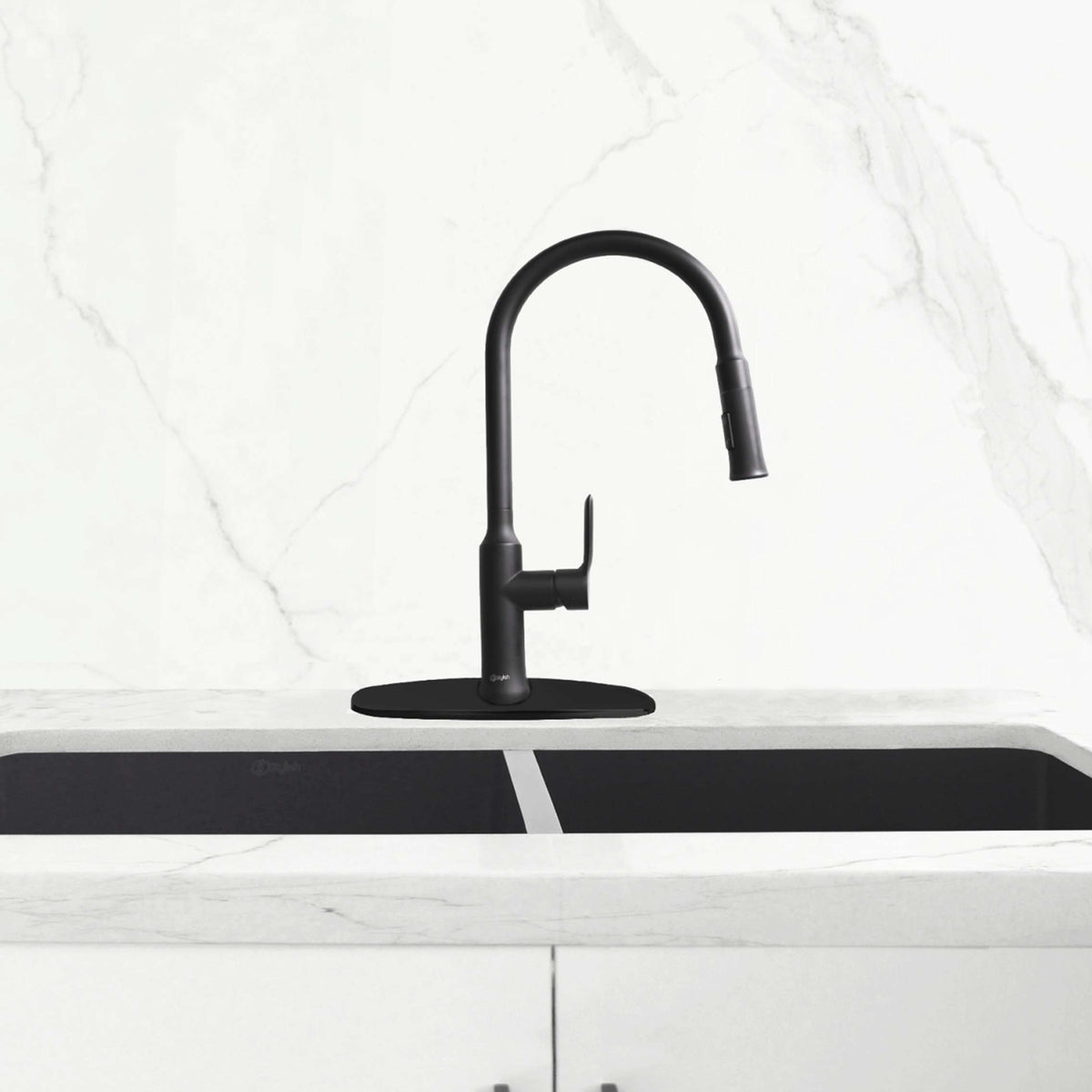 Stylish 10" Kitchen Deck Plate Matte Black A-802N