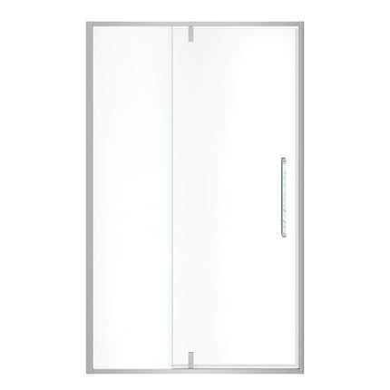 Uptown 45-47 x 76 in. 8 mm Pivot Shower Door for Alcove Installation with Clear glass in Chrome & White Marble - Plumbing Market