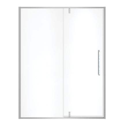 Uptown 57-59 x 76 in. 8 mm Pivot Shower Door for Alcove Installation with Clear glass in Chrome & White Marble - Plumbing Market