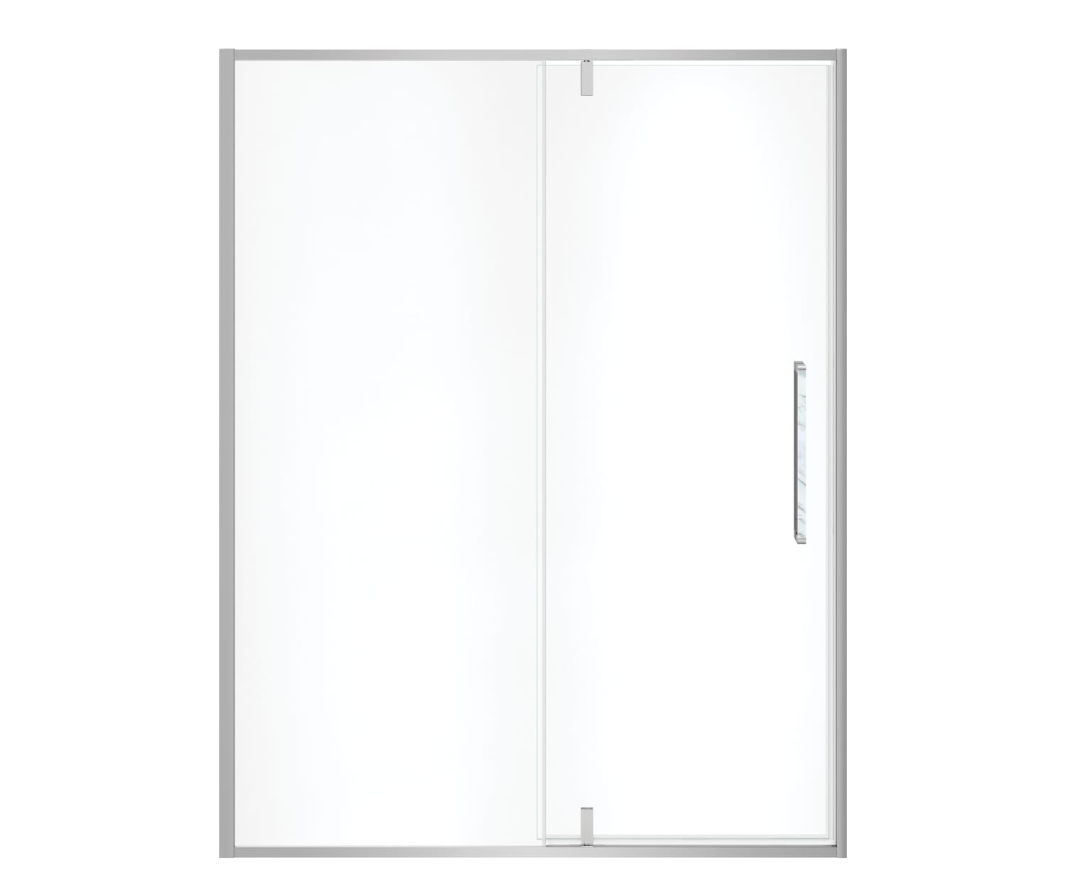 Uptown 57-59 x 76 in. 8 mm Pivot Shower Door for Alcove Installation with Clear glass in Chrome & White Marble - Plumbing Market