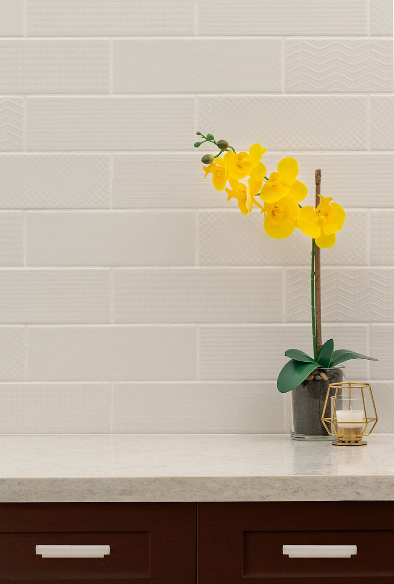 MSI Urbano Crema 3D Mix 4 x 12 Glossy Ceramic tile (NURBCREMIX4X12) – MSI room scene