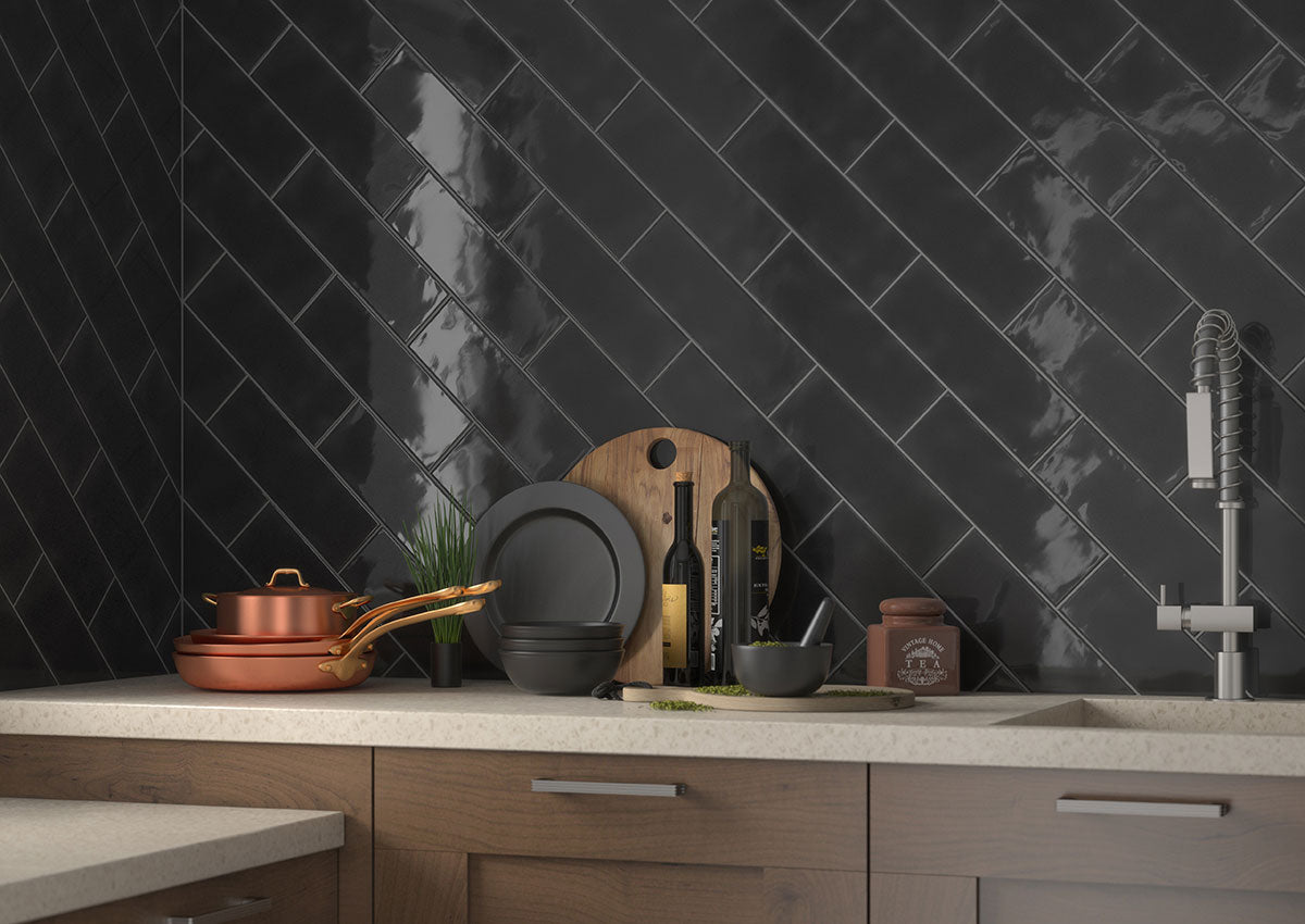 MSI Urbano Ink 4 x 12 Glossy Ceramic tile (NURBINK4X12) – MSI room scene