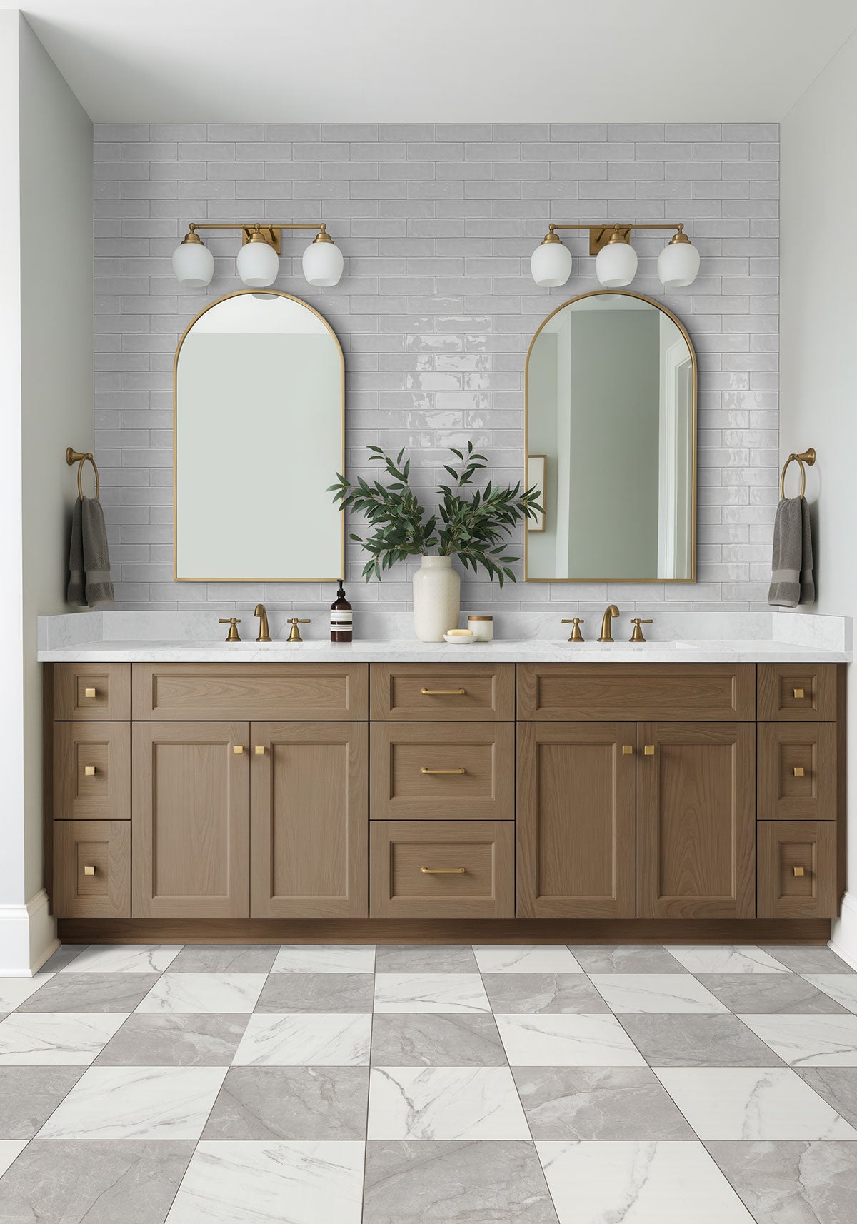 MSI Urbano Dusk 4 x 12 Glossy Ceramic trim (NURBDUS4X12BN) – MSI room scene (bathroom)