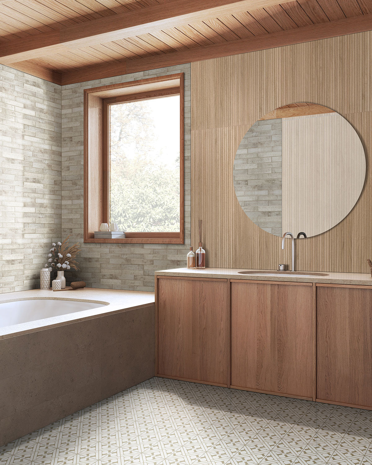 MSI Urbanslat Natural 16 x 48 Matte Ceramic tile (NURBSLANAT1648) – MSI room scene (bathroom)