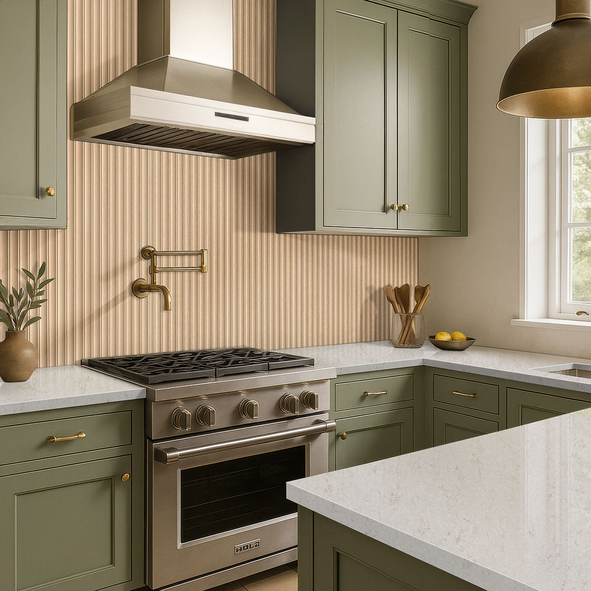 MSI Urbanslat Flute Oak 16 x 48 Matte Ceramic tile (NURBSLAOAK1648) – MSI room scene (kitchen)