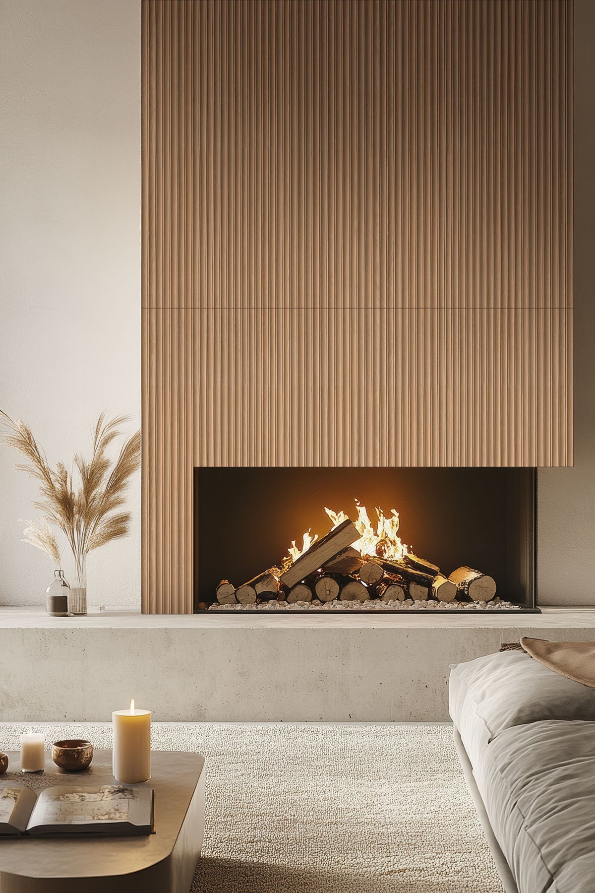 MSI Urbanslat Flute Timber 16 x 48 Matte Ceramic tile (NURBSLATIM1648) – MSI room scene (living room)