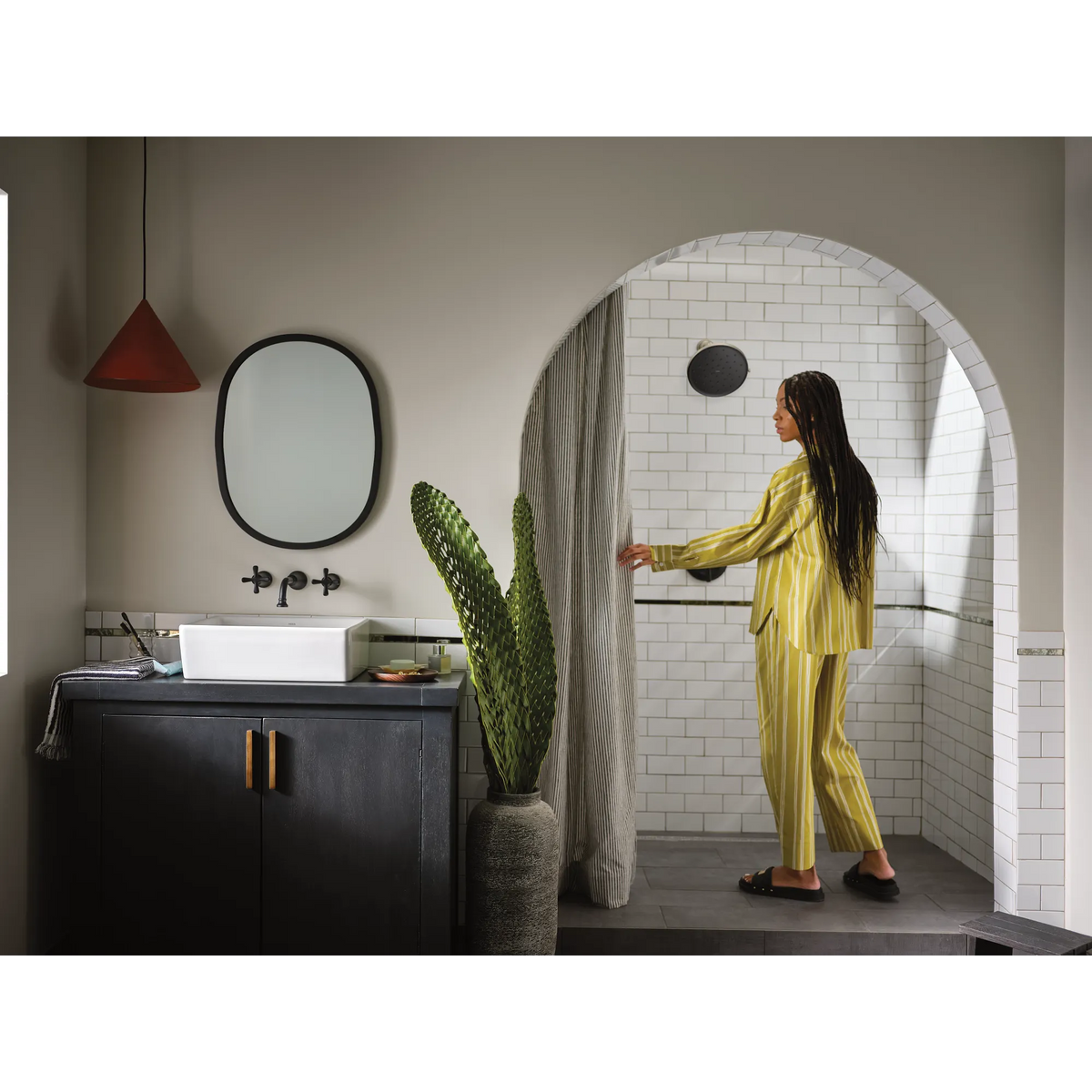 Moen Colinet Two-Handle Wall Mount Bathroom Faucet TS44105 in Matte Black (TS44105BL) - view 8