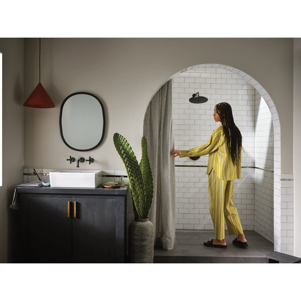Moen Colinet Two-Handle Wall Mount Bathroom Faucet TS44105 in Matte Black (TS44105BL) - view 3
