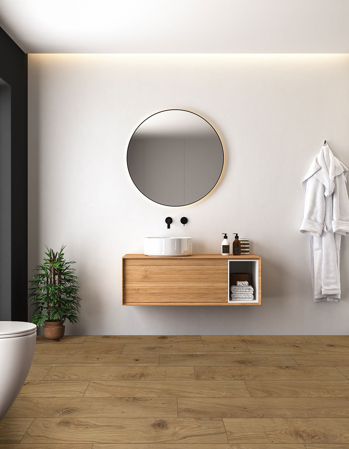 MSI Valgrande Sequoia 10 x 62 Matte Porcelain tile (NVALSEQ1062-3D) – MSI room scene (bathroom)
