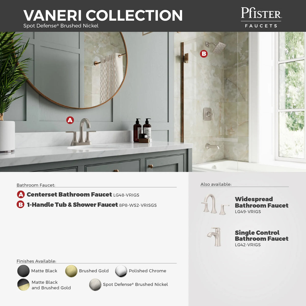 Pfister LF-048-VRIGS Spot Defense Brushed Nickel - detail 3