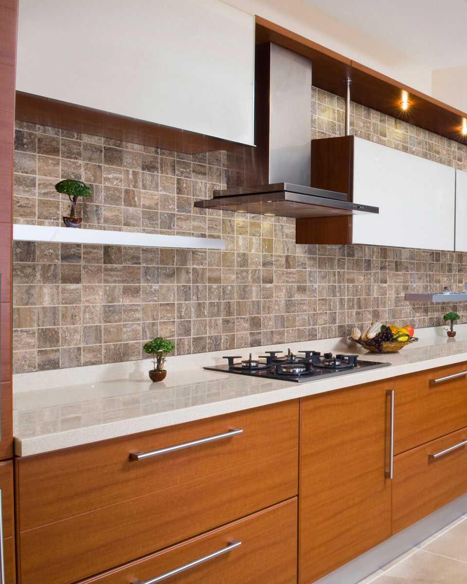 MSI Veneto Noce 2 x 2 Matte Porcelain mosaic (NVENENOC2X2) – MSI room scene