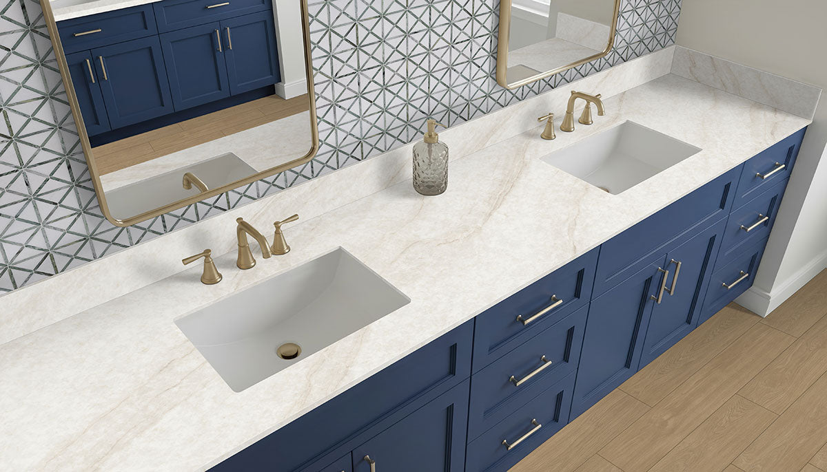 MSI Verdant Green Geometrica Pattern Polished Marble mosaic (SMOT-VERGRE-GEOP10MM) – MSI room scene (bathroom)