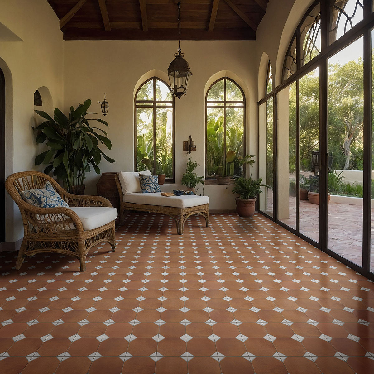 MSI Via Bianchi Cotto 13 x 13 Matte Porcelain tile (NWGVIABIACOT1313) – MSI room scene (entryway)