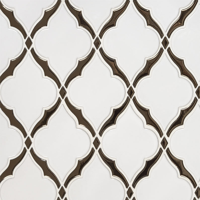 MSI Victorian Light Arabesque Glossy Ceramic mosaic (SMOT-PT-VICLTARAB8MM) – MSI product image