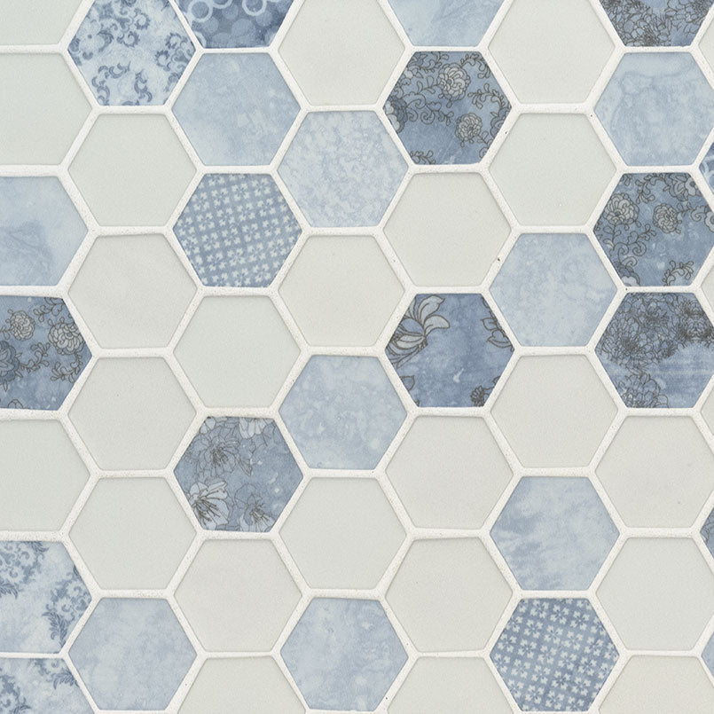 MSI Vista Azul 2" Hexagon Matte Glass mosaic (SMOT-GLS-VISAZU6MM) – MSI product image