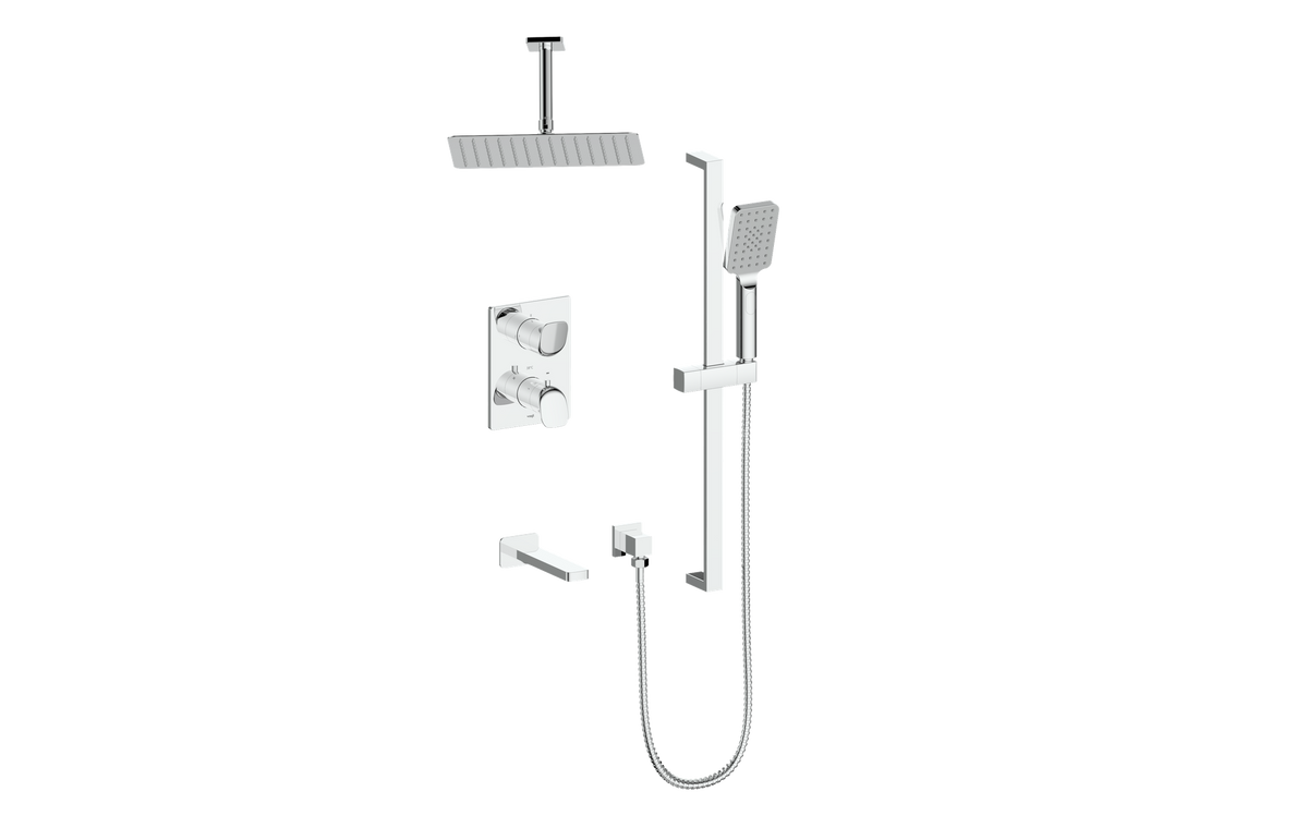 Vogt Antau Trim for 3-Way TH Shower Kit with 6" Ceiling Arm - Chrome