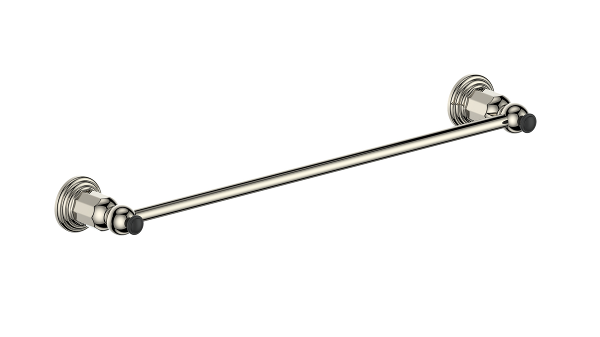 Vogt Carinthia 18" Towel Bar - Polished Nickel/Matte Black
