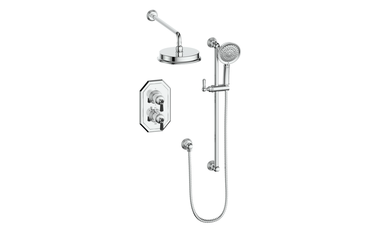 Vogt Carinthia 2-Way TH Shower Kit - Octagonal Handle (C2) / Chrome/Matte Black