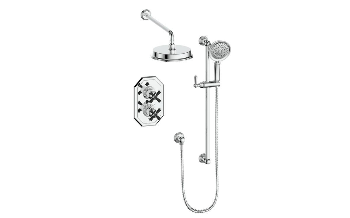 Vogt Carinthia 2-Way TH Shower Kit - Cross Handle (C3) / Chrome/Matte Black
