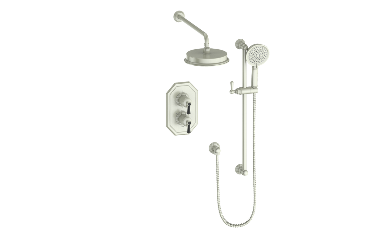 Vogt Carinthia 2-Way TH Shower Kit - Lever Handle (C1) / Brushed Nickel/Matte Black