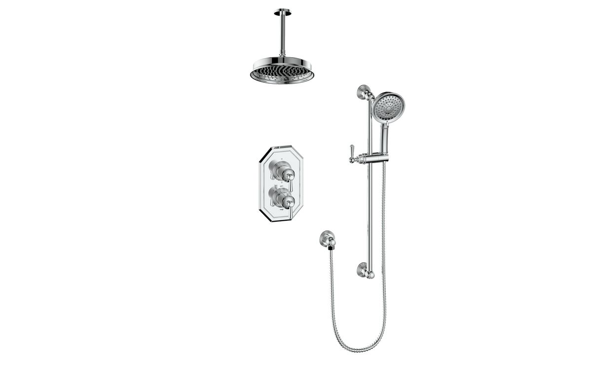 Vogt Carinthia 2-Way TH Shower Kit with 6" Ceiling Arm - Lever Handle (C1) / Chrome