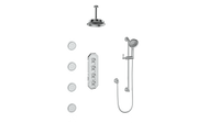 Vogt Carinthia 3/4" High-Flow TH Shower Kit with Body Jets and 6" Ceiling Arm - Lever Handle (C1) / Chrome