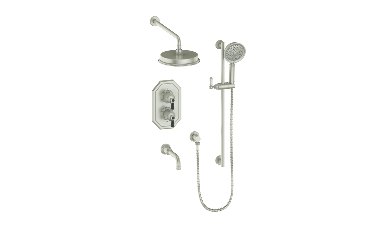 Vogt Carinthia 3-Way TH Shower Kit - Octagonal Handle (C2) / Brushed Nickel/Matte Black