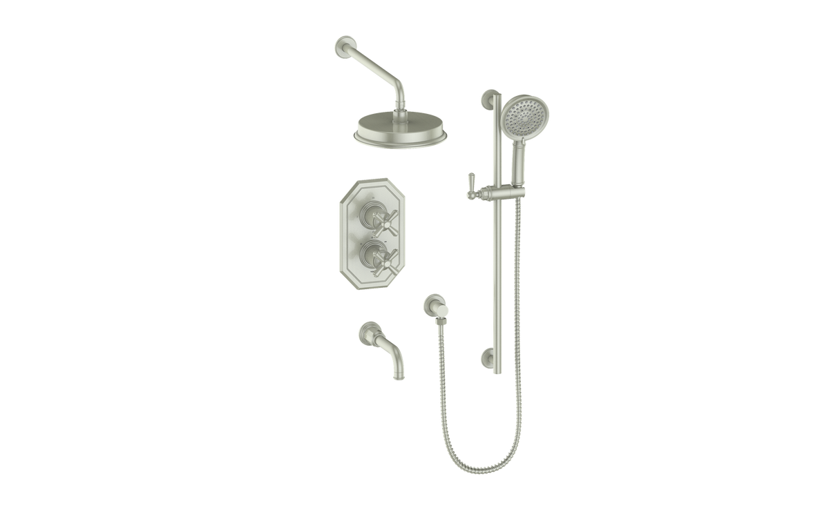 Vogt Carinthia 3-Way TH Shower Kit - Cross Handle (C3) / Brushed Nickel