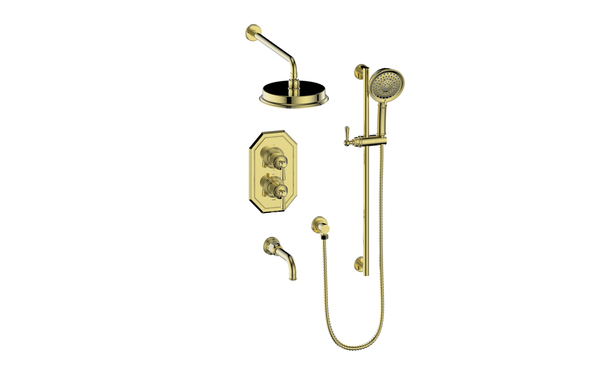 Vogt Carinthia 3-Way TH Shower Kit - Lever Handle (C1) / Brushed Gold