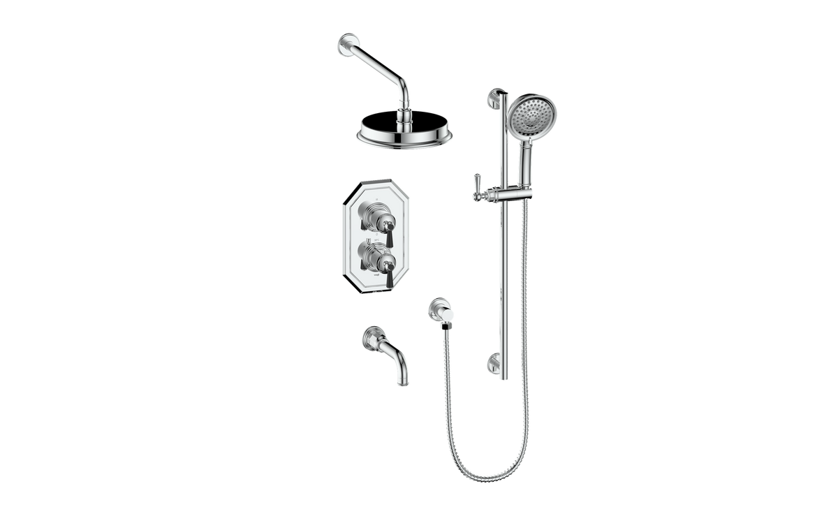 Vogt Carinthia 3-Way TH Shower Kit - Lever Handle (C1) / Chrome/Matte Black