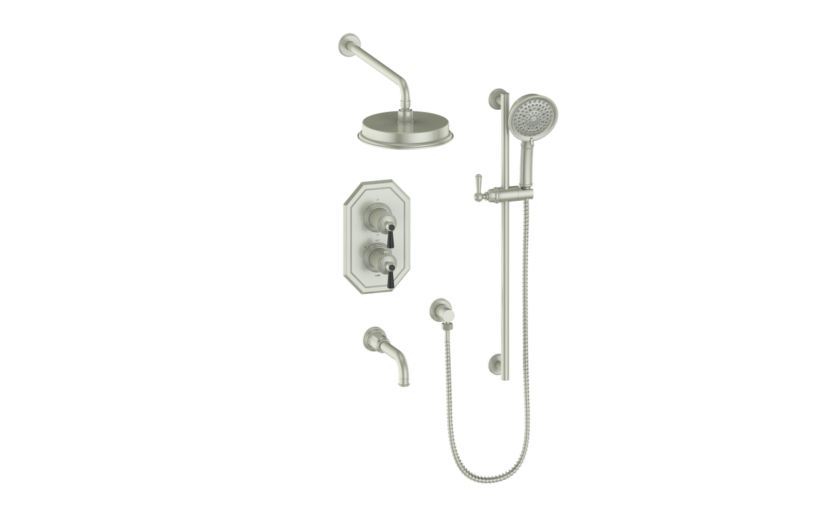Vogt Carinthia 3-Way TH Shower Kit - Lever Handle (C1) / Brushed Nickel/Matte Black