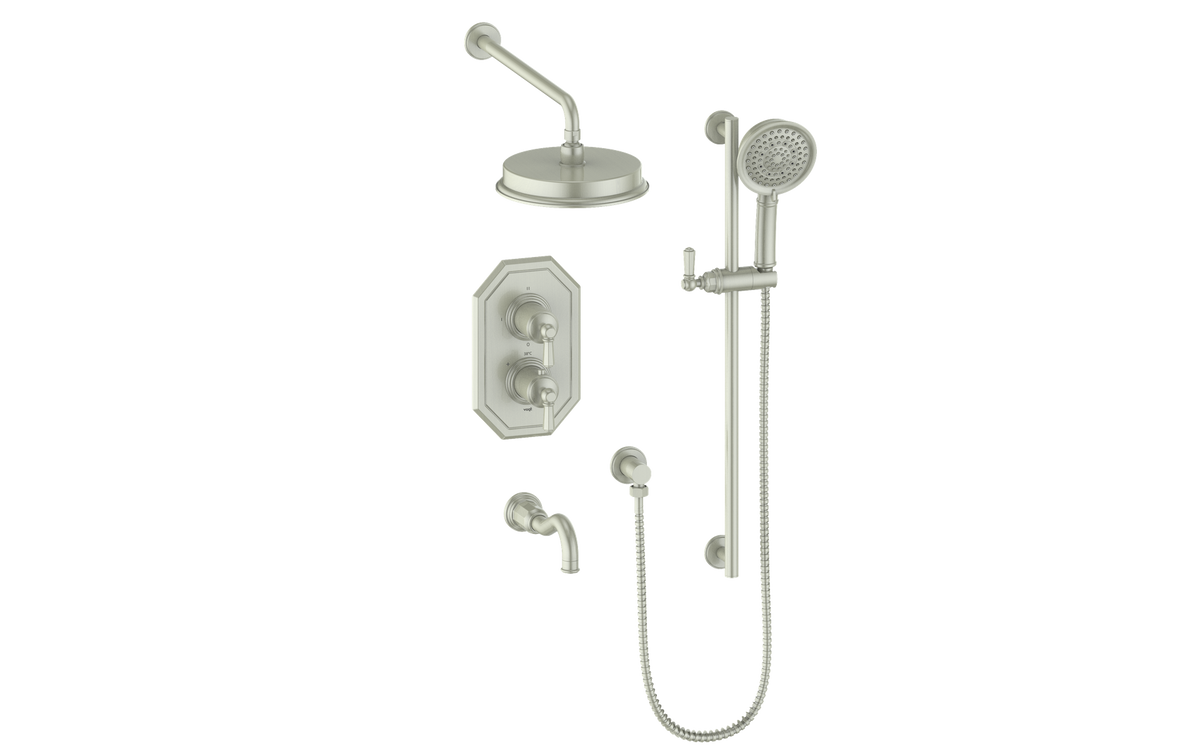 Vogt Carinthia 3-Way TH Shower Kit - Octagonal Handle (C2) / Brushed Nickel