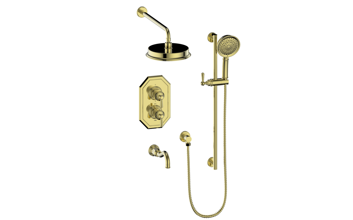 Vogt Carinthia 3-Way TH Shower Kit - Lever Handle (C1) / Brushed Gold