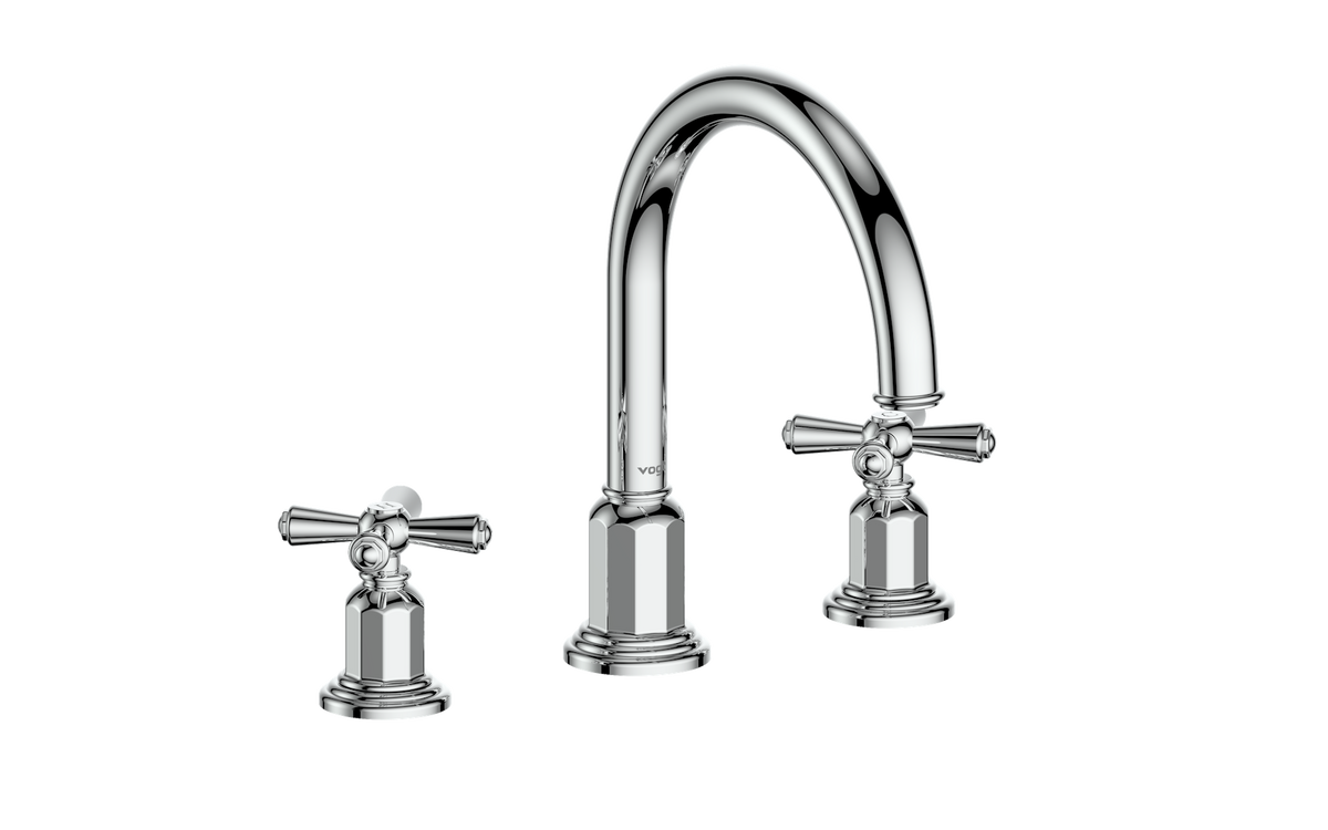 Vogt Carinthia 8" C.C. Lavatory Faucet with Pop-up Drain - Cross Handle (C3) / Chrome