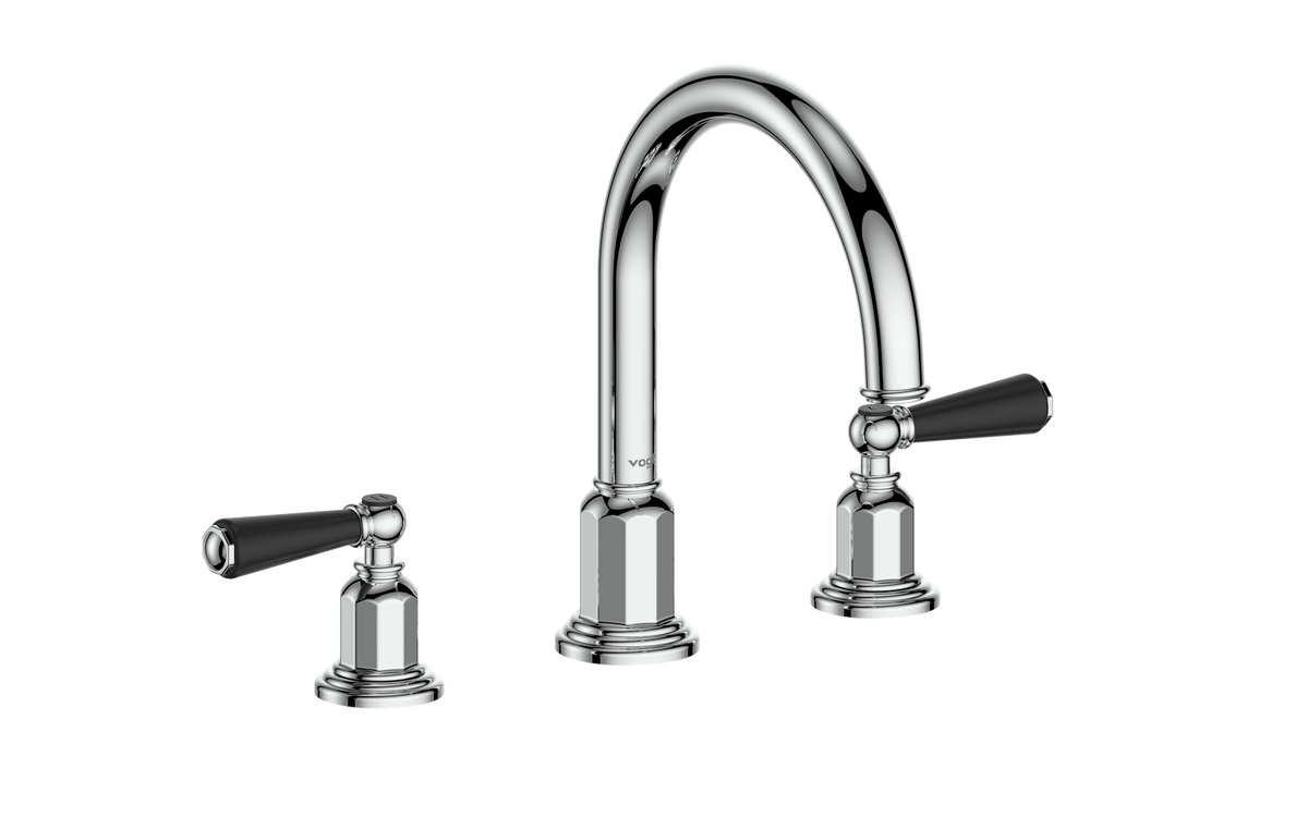 Vogt Carinthia 8" C.C. Lavatory Faucet with Pop-up Drain - Lever Handle (C1) / Chrome/Matte Black