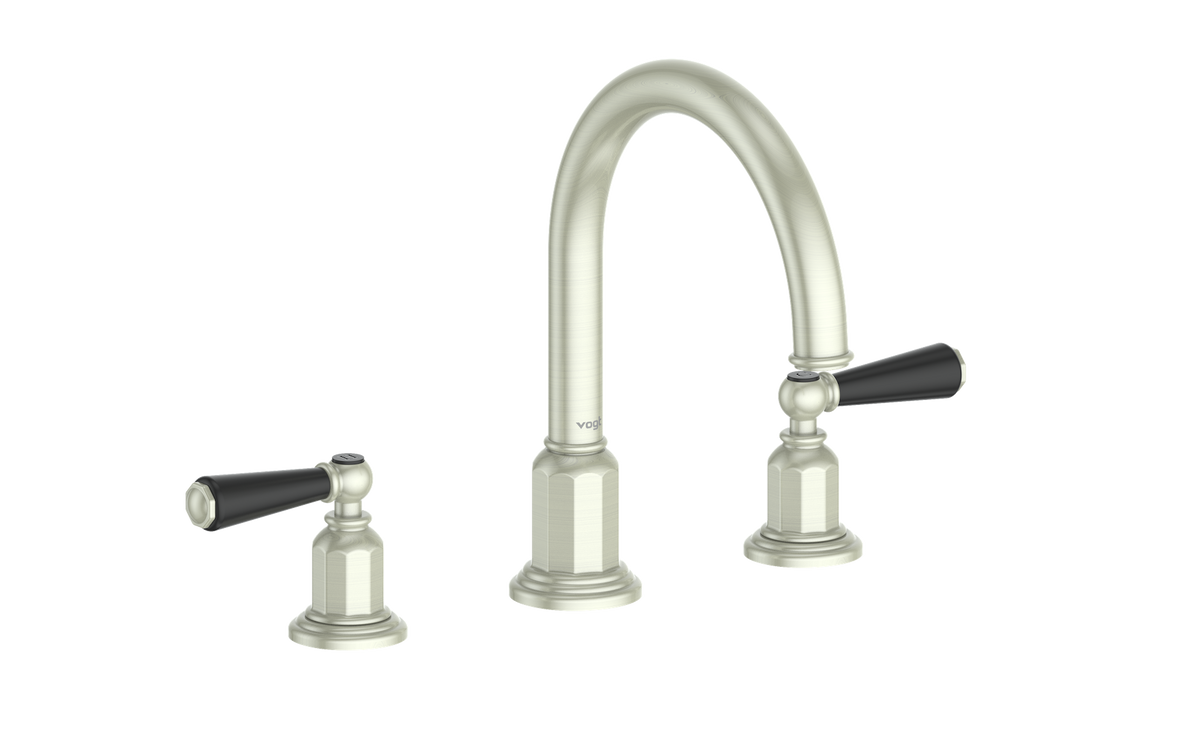 Vogt Carinthia 8" C.C. Lavatory Faucet with Pop-up Drain - Lever Handle (C1) / Brushed Nickel/Matte Black