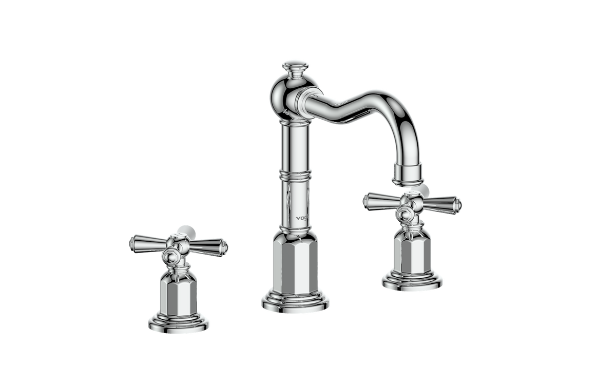 Vogt Carinthia 8" C.C. Lavatory Faucet with Pop-up Drain - Cross Handle (C3) / Chrome