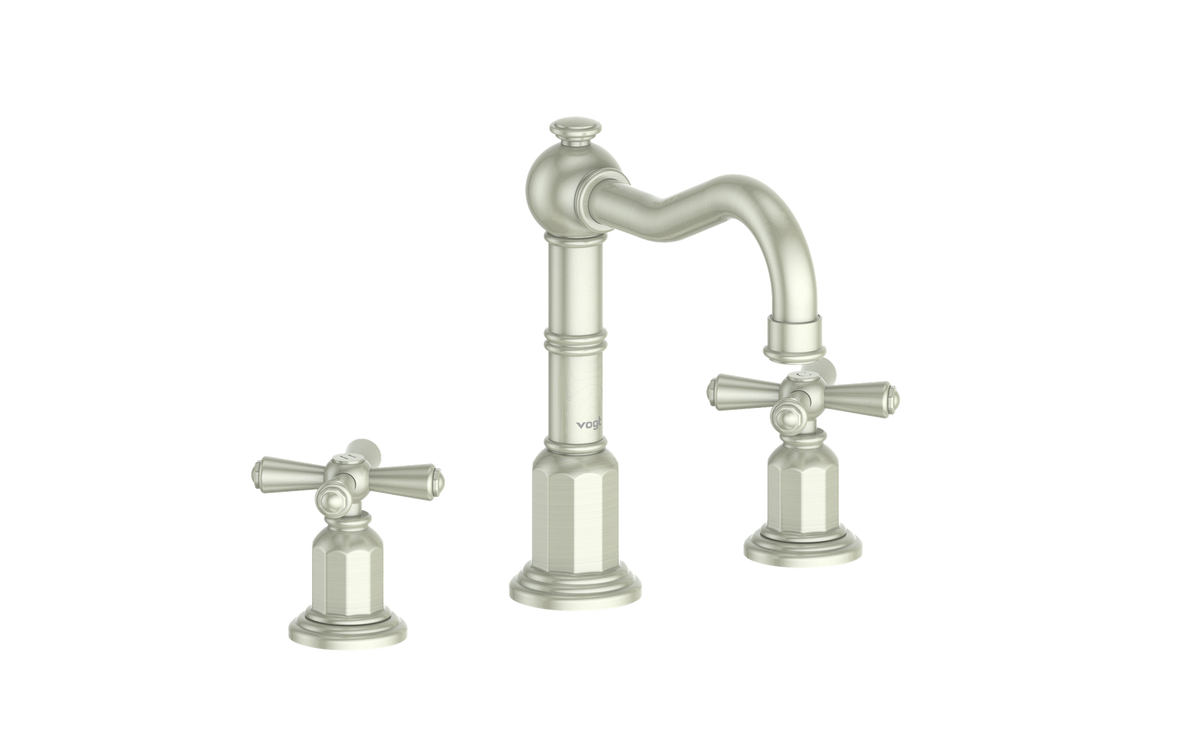 Vogt Carinthia 8" C.C. Lavatory Faucet with Pop-up Drain - Cross Handle (C3) / Brushed Nickel