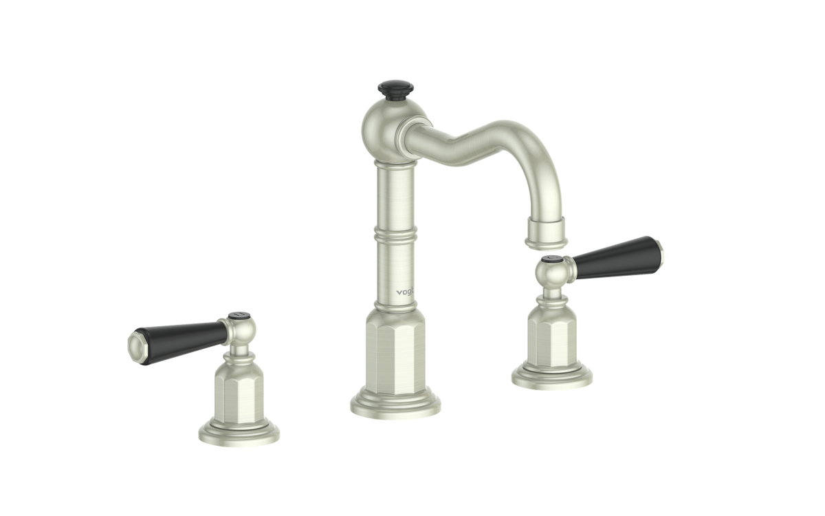 Vogt Carinthia 8" C.C. Lavatory Faucet with Pop-up Drain - Lever Handle (C1) / Brushed Nickel/Matte Black