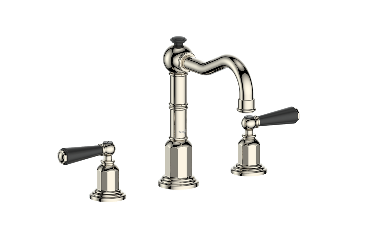 Vogt Carinthia 8" C.C. Lavatory Faucet with Pop-up Drain - Lever Handle (C1) / Polished Nickel/Matte Black