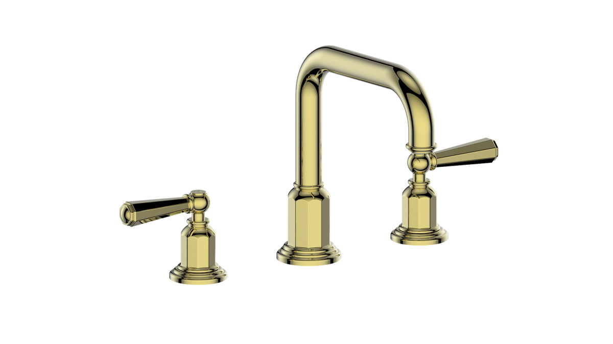 Vogt Carinthia 8" C.C. Lavatory Faucet with Pop-up Drain - Octagonal Handle (C2) / Brushed Gold