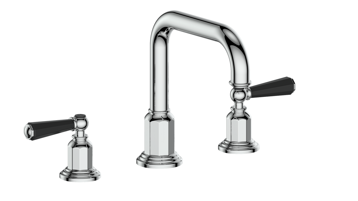 Vogt Carinthia 8" C.C. Lavatory Faucet with Pop-up Drain - Octagonal Handle (C2) / Chrome/Matte Black