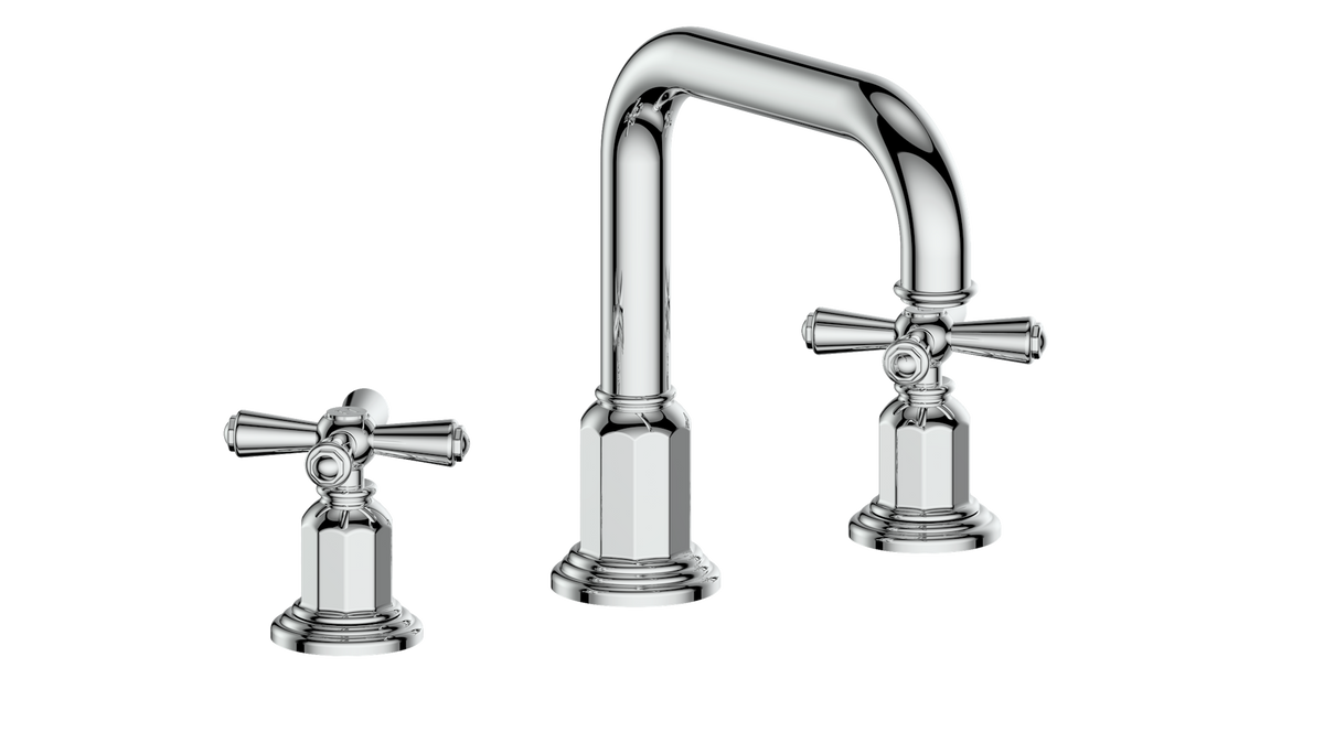 Vogt Carinthia 8" C.C. Lavatory Faucet with Pop-up Drain - Cross Handle (C3) / Chrome