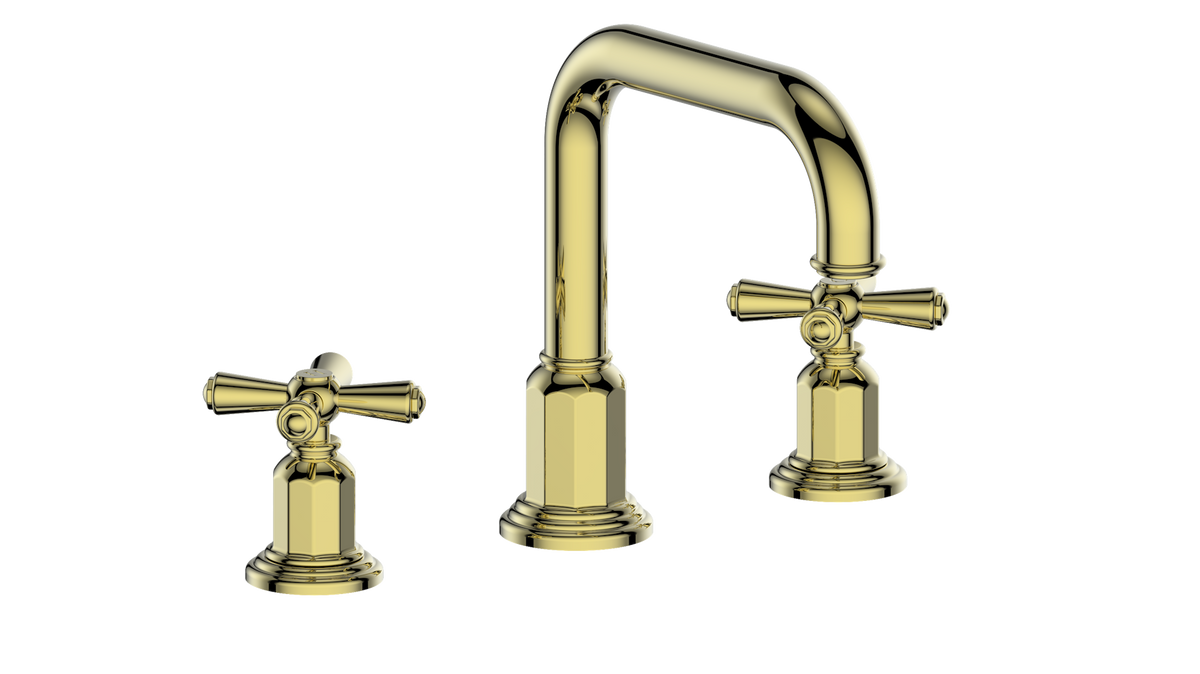 Vogt Carinthia 8" C.C. Lavatory Faucet with Pop-up Drain - Cross Handle (C3) / Brushed Gold