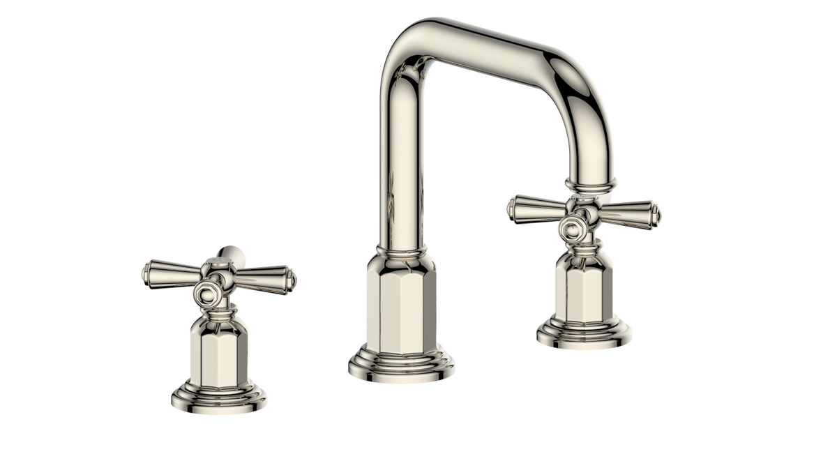 Vogt Carinthia 8" C.C. Lavatory Faucet with Pop-up Drain - Cross Handle (C3) / Polished Nickel