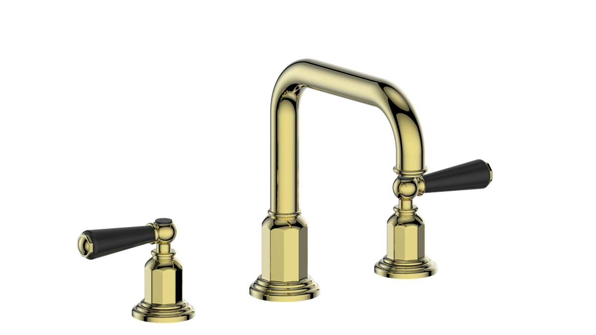 Vogt Carinthia 8" C.C. Lavatory Faucet with Pop-up Drain - Lever Handle (C1) / Brushed Gold/Matte Black